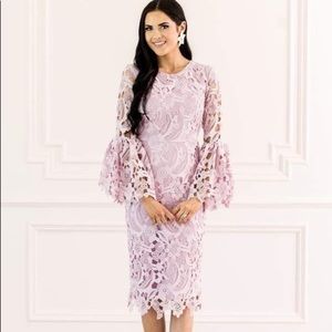 Rachel Parcell lace dress w/ bell sleeve in Lilac.